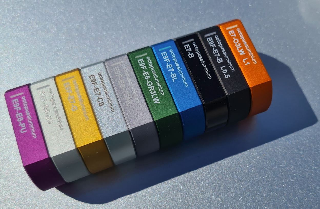 Anodizing color samples